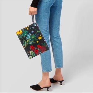 Alice + Olivia "Midnight Meadow" Floral Wristlet Pouch by Stacey Bendet